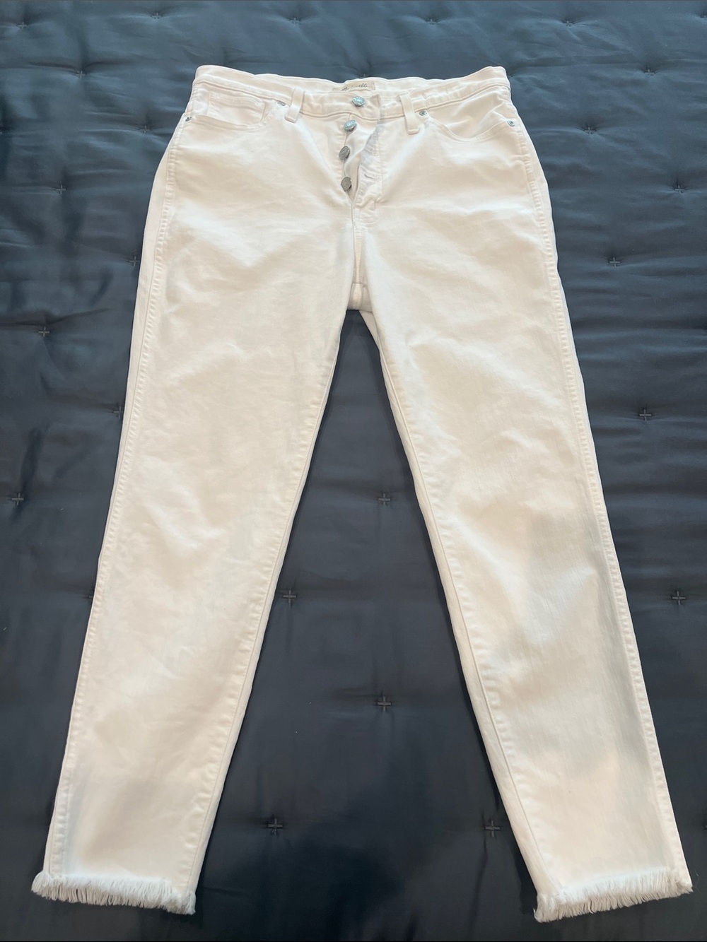 Madewell White High-Rise Skinny Crop Straight-Leg Jeans